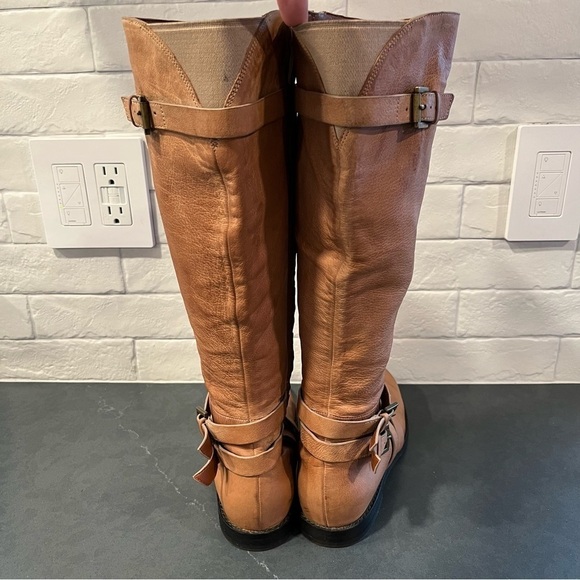 Cole Haan sz 7 tan leather tall harness riding boots - Picture 7 of 16